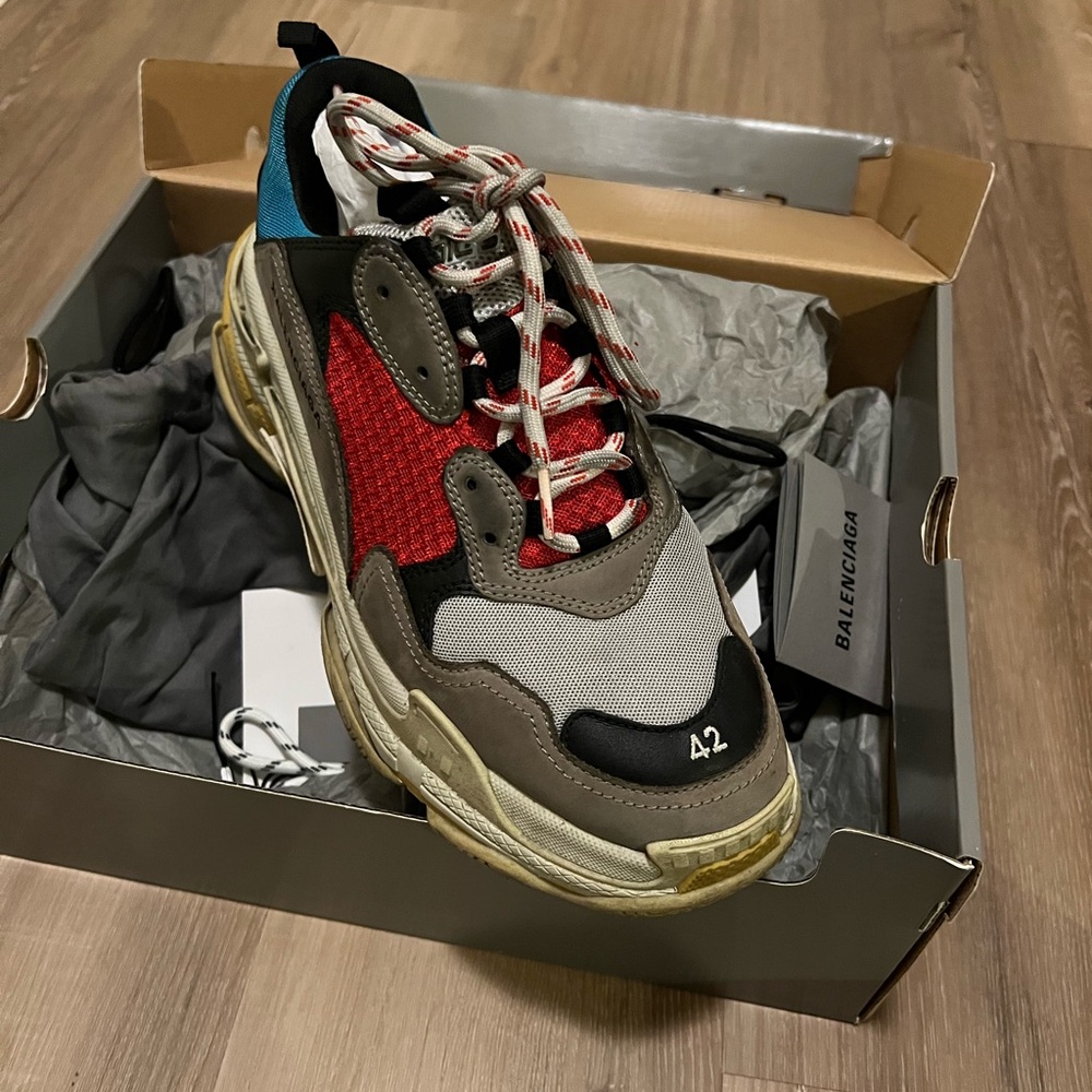 Balenciaga, Triple S Blue and Red. great condition comes with box and laces.